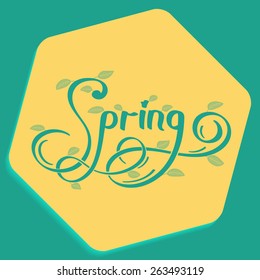Spring on color background. Send your spring or any other wishes to your friends. Vector and illustration design.
