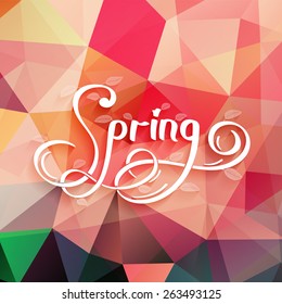 Spring on color background. Send your spring or any other wishes to your friends. Vector and illustration design.
