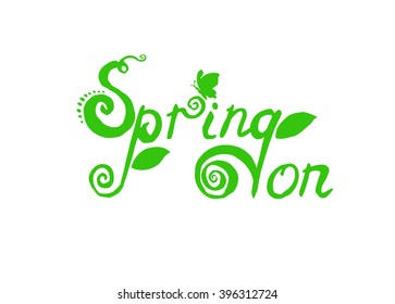 Spring on logo/ lettering template