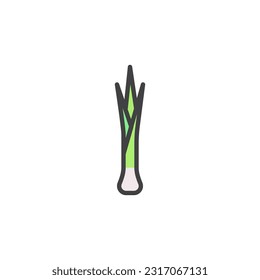 Spring onion filled outline icon, line vector sign, linear colorful pictogram isolated on white. Symbol, logo illustration. Vector graphics
