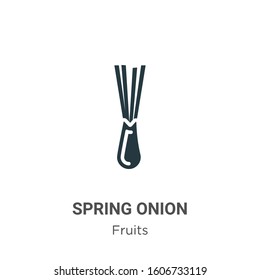 Spring onion glyph icon vector on white background. Flat vector spring onion icon symbol sign from modern fruits collection for mobile concept and web apps design.