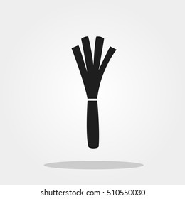Spring onion icon in trendy flat style isolated on color background. Vegetables symbol for your design, logo, UI. Vector illustration, EPS10. Flat style.