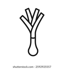 Spring onion - line icon with editable stroke. Simple outline vegetable symbol. Vector illustration.