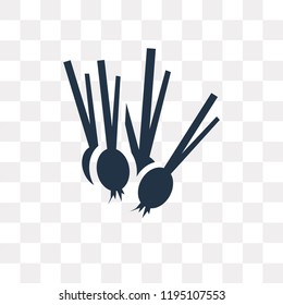 Spring onion vector icon isolated on transparent background, Spring onion transparency concept can be used web and mobile
