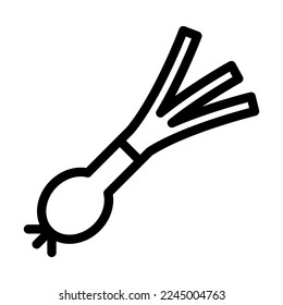 Spring Onion Vector Line Icon Design