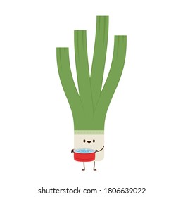Spring onions character. Spring onions vector. Spring onions on white background.