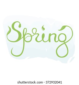 Spring - Original handwritten. Lettering.