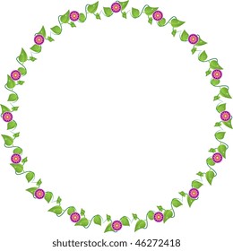 Spring ornament in a circle on a white background