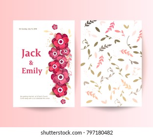 Spring ornament concept. Floral poster, invite. Creative delicate wedding invitation templates
