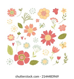 Spring ornamental elements in vector for any holiday design.
