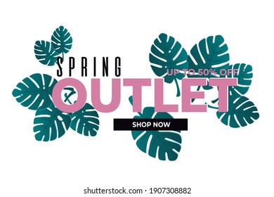 spring outlet tropical banner post 