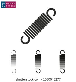 Spring - outline black icon. Editable stroke. Vector illustration