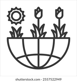Spring Outline Icon Vector Illustration