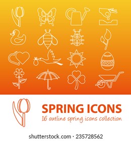 spring outline icons