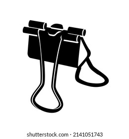 Spring paper binder clip logo icon. Simple Style isolated vector illustration on white background.