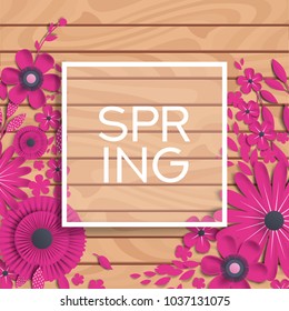 spring paper flowers with realistic shadow to banner or promotions. Background with anemones can be used for a magazine, web, advertising.


