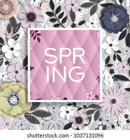spring paper flowers with realistic shadow to banner or promotions. Background with anemones can be used for a magazine, web, advertising.


