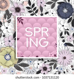 spring paper flowers with realistic shadow to banner or promotions. Background with anemones can be used for a magazine, web, advertising.


