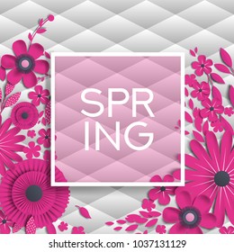 spring paper flowers with realistic shadow to banner or promotions. Background with anemones can be used for a magazine, web, advertising.



