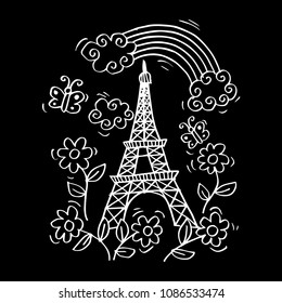 Spring Paris Card with Eiffel tower