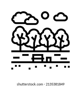 spring park line icon vector. spring park sign. isolated contour symbol black illustration