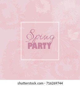 Spring party background, card, invitation, flower background