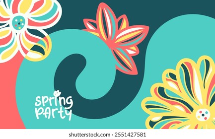 spring party background. vector design. hd layout, banner, poster, greeting card template