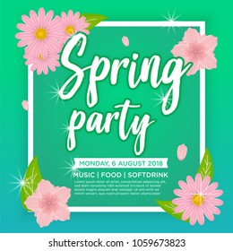 spring party poster template