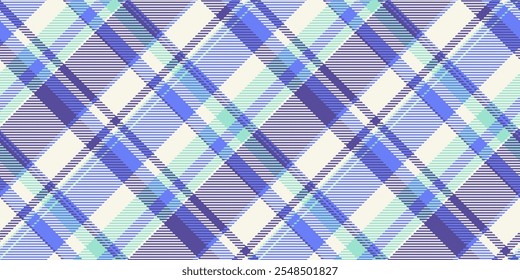 Spring pattern background fabric, postcard texture check plaid. Service vector textile tartan seamless in linen and blue colors.