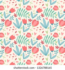 Spring pattern - beautiful greeting card, congratulations, illustration.