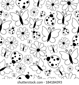 Spring pattern black and white