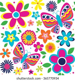 spring pattern with cute butterflies suitable for gift wrap or wallpaper background 