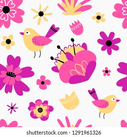 Spring pattern with elements of flowers.