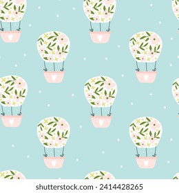 Spring pattern with flowers. Vector illustration