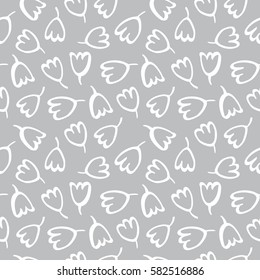 spring pattern on gray background floral elements. suitable for greeting cards, wrapping paper or fabric.