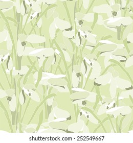 Spring pattern with snowdrops