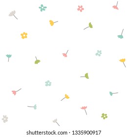 Spring pattern. Vector floral seamless background.