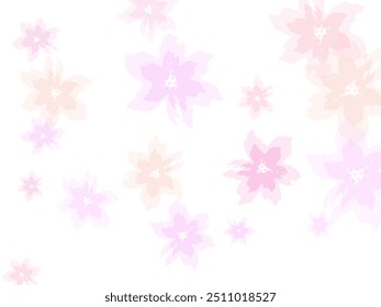Spring petals pink flowers. Blossom elements flying. Japanese sakura petals spring confetti.