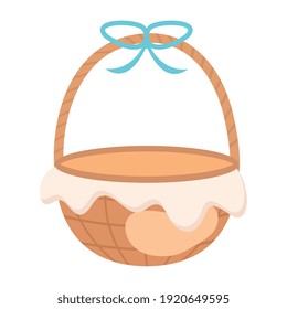 diseño vectorial de icono de paja de cesta de picnic de primavera