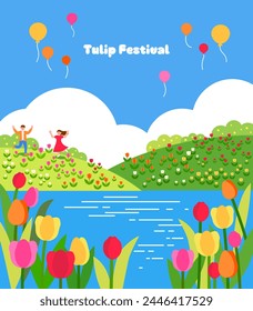 Spring, Picnic, Festival, Flowers, Roses, Hydrangeas, Spring Flowers, Cherry Blossoms, People, Women, Men, Balloons
