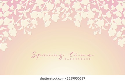 Spring pink abstract Floral Background. Flower Border. Art vector illustration for card, banner, invitation, poster, advertising