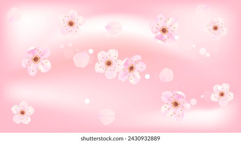 Spring pink background with delicate flowers