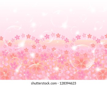 Spring pink cherry blossoms background