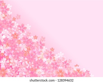 Spring pink cherry blossoms background