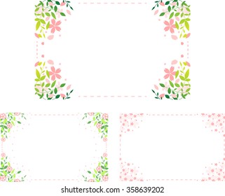 Spring pink cherry blossoms frame