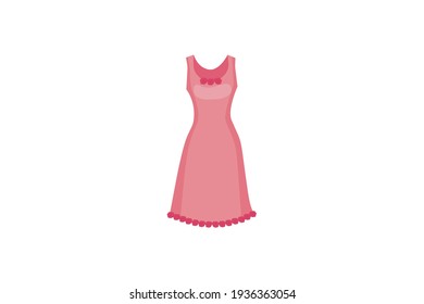 Spring Pink Dress Vector Icon