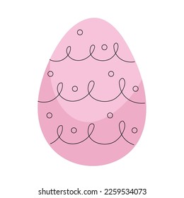 icono pintado de huevo rosa de primavera