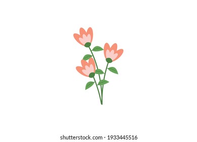 Spring Pink Flower 1 Vector Icon