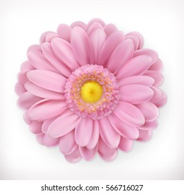 Spring Pink Flower 3d Vector Icon