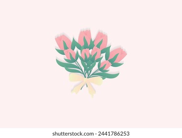 spring pink flower bucket background design
